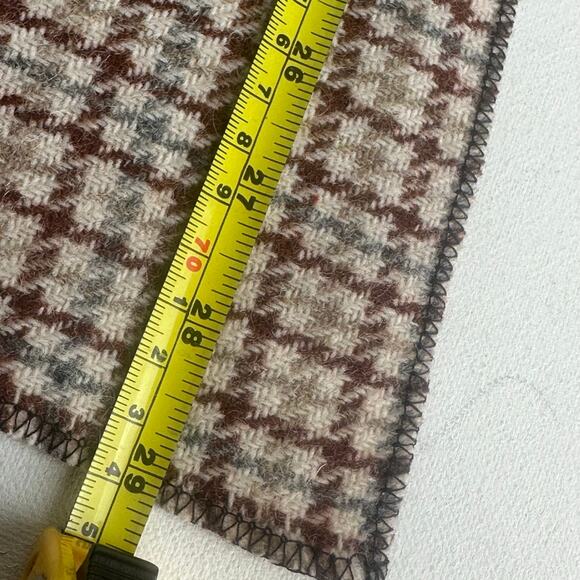 Vintage Amana Woolen Mills Brown Plaid Wool Scarf - Picture 6 of 6
